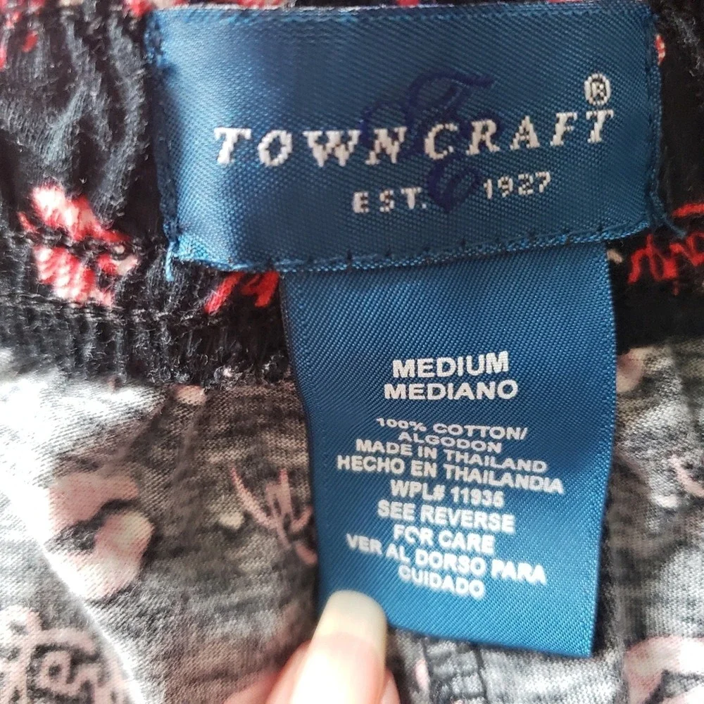 Towncraft Mens Black Red Lips Love Cotton Boxer Shorts Valentine‎ Medium Lounge